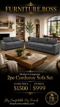 2pc Sofa + Love Seat | Oversized Modular Sofa Set