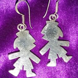 Silver Double Dutch Pierced Earrings