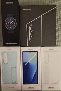 ‼️PRICE DROP‼️☆ ☞ Samsung Galaxy Z Fold 7 (Blue), Galaxy Watch Ultra (Blue), Anti-reflecting Film, 2 Z Fold 7 Cases