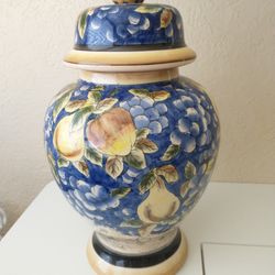Handmade And Hand painted Mexican Ginger Jar