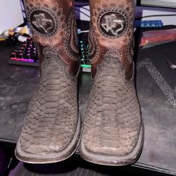 Brown Python Skin Boots