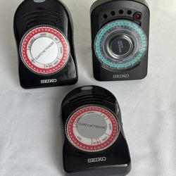 3 SEIKO Quartz Metronome Lot SQ44 SQ50-V Music Rhythm Beat Tempo