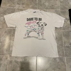 VTG 90s Hanes Single Stitch Dare To Be Different Dalmatian Graphic T-Shirt SZ L
