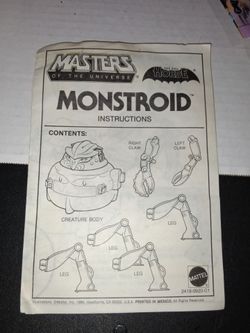 Instructions Masters -of The Universe- Motu - MONSTROID