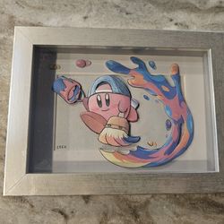 3D Paper-Cut Video Game Art; Kirby 6 x 8