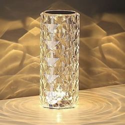 Acrylique Crystal Diamond Table Lamp, 16 Colors USB Rose Lamp with Touch and Remote Control, Acrylic 3D Night Light LED Nightstand Lamps
