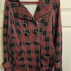 Squared  Red & Black Blazer $7