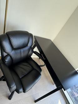Black Desk & Office Chair (Sold Together or Separately)