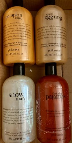 Lot Of 4 Philosophy Shower Gels In Fall/Winter Scents