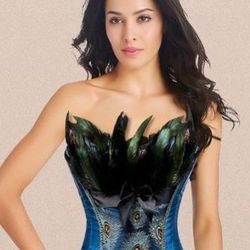 Peacock Corset, strapless (Small)