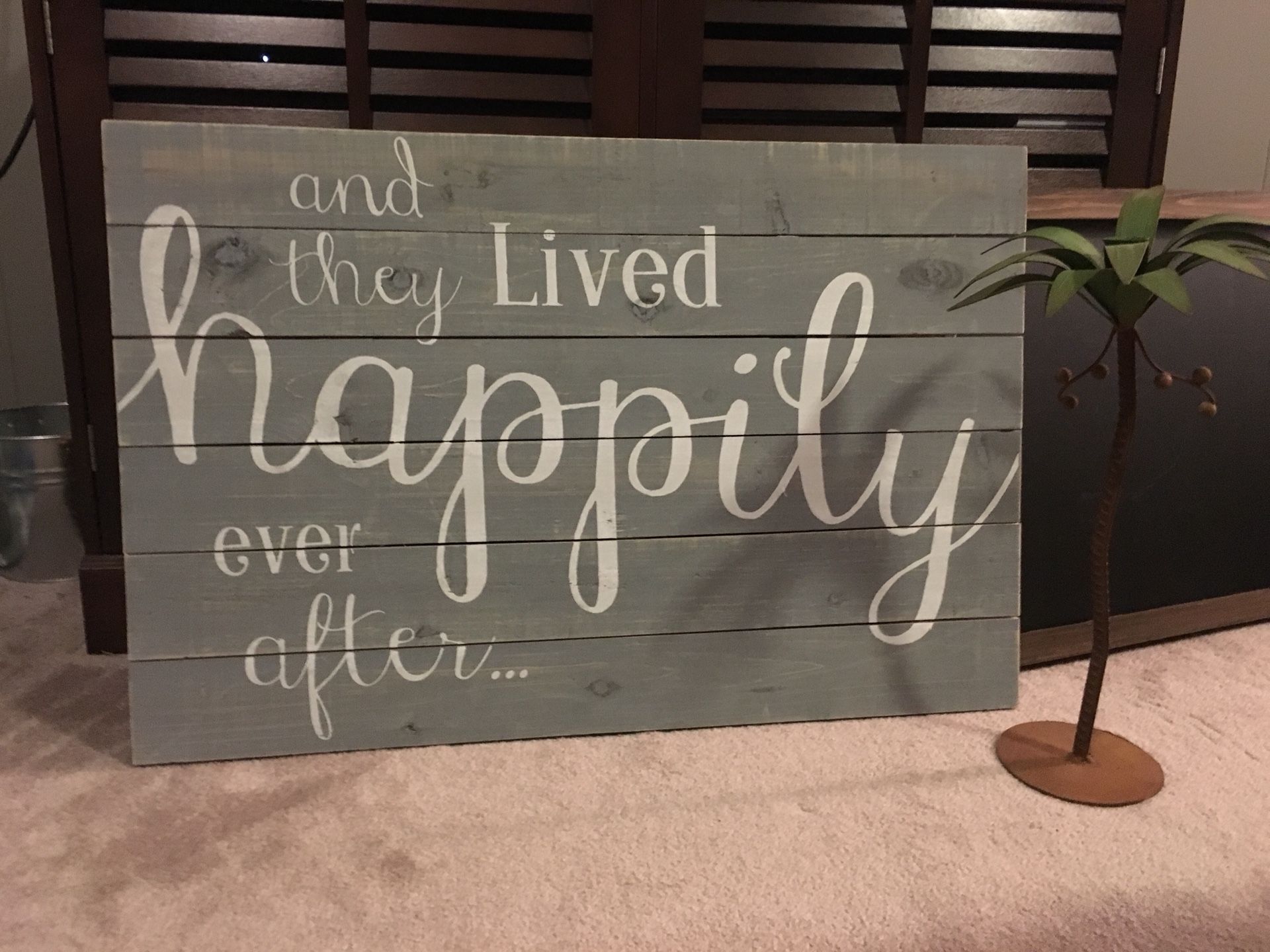 And they lived happily ever after sign wedding decor