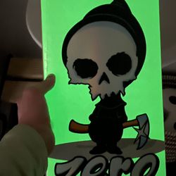 Zero Lil reaper GITD Skateboard Deck. Signed By Ronnie Creager, Limited To 100