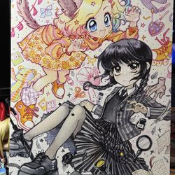 Ocean in Space - Wednesday Addams and Enid Print