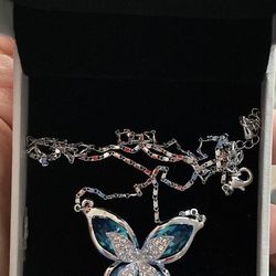 Butterfly Swarovski Crystals Necklace 