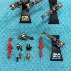 Star Wars Micro Machines x 11 figures and vehicles and stands