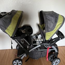 DOUBLE STROLLER/ With Car Seat & Base