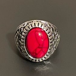 Beautiful red and silver rhinestone women’s ring