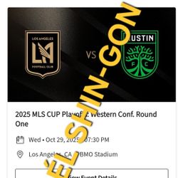 LAFC vs. Austin FC MLS Cup Playoffs 2 Tickets For 11/29/25 Section 227 Row E $80 Each