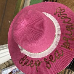 Brand new Mudpie mermaid Pink sun hat 