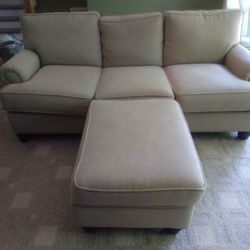 CREAM SOFA SET ( LOVESEAT, COUCH, FOOTREST)