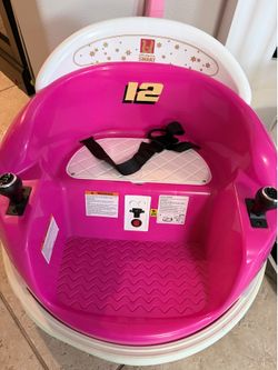 Toddler Bumper Car with 5-Point Safety Belt, 12V Electric Baby, , Music & 360 Degree Spin, Battery Powered Ride On Car Toy with Remote Control (Pink)