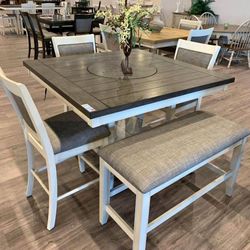 6PC Gray Dining Table Set