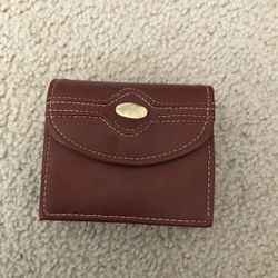 Vtg Roger Gimbal RGA burgundy coin purse wallet - NEW old stock.