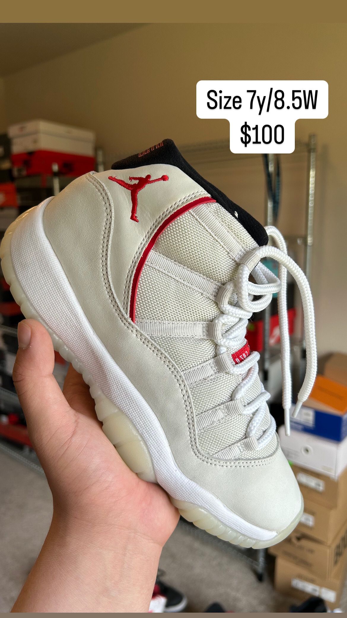 Jordan 11 Platinum Tint Size 7y/8.5W