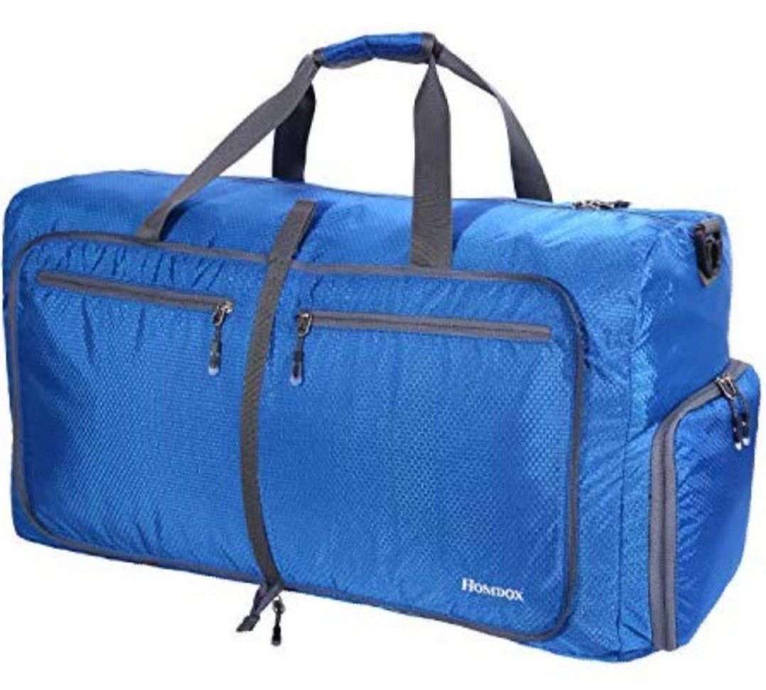 Homdox 80L Large Duffle Bag for Men Women,Waterproof Lightweight Foldable Camping Duffel Bag,Large Gym Bag for Men,Travel Luggage XL Blue