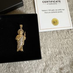 10k SEMI-SOLID GOLD DIAMOND CUT SAN JUDAS PENDANT
