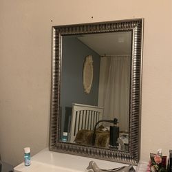 Big Mirror With Grey Detailing