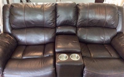 Matching Premium Leather Reclining Loveseat Set - $280 for Both