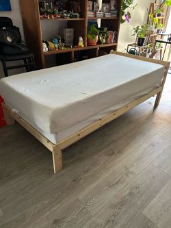 (PICK UP ASAP) TWIN BED MATTRESS AND FRAME