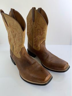 Clean Ariat Mens Western Cowboy Boots Brown Square Toe Size 13 D 10008809 ATS