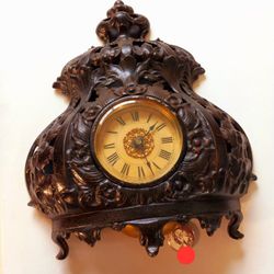 $50! Cool Antique Cast Iron Stove Clock, Works