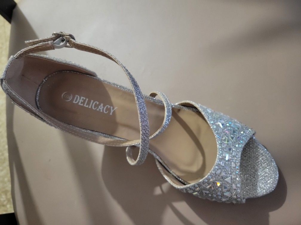 Woman(Silver).Rhinestone Shoe(9)