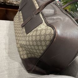 Vintage Gucci Leather Trimmed Suitcase