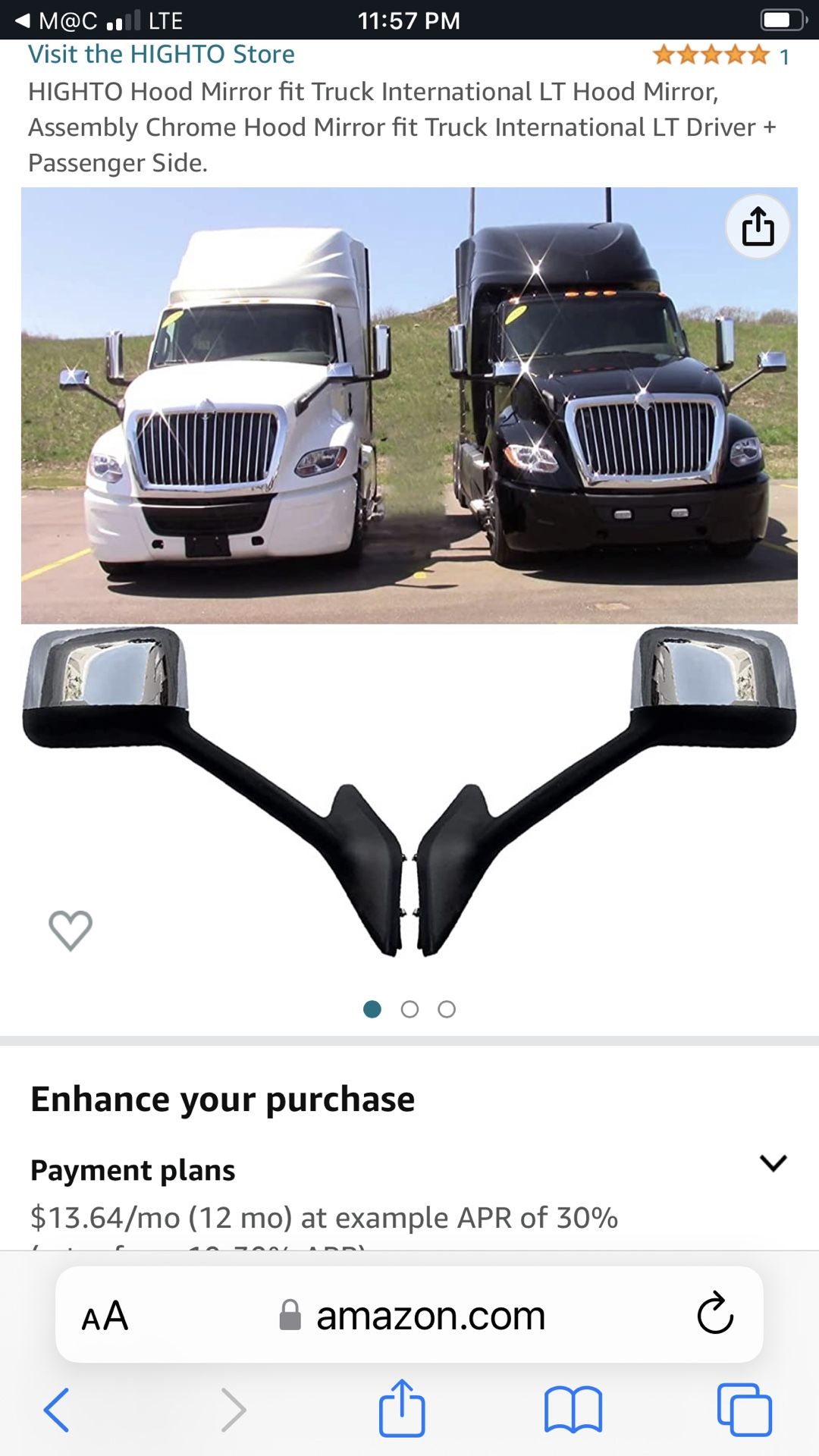 Semi Truck Blind Spot Mirror