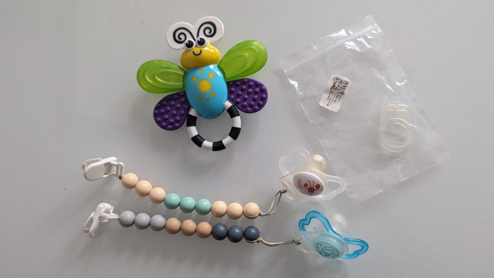 Baby Pacifier Holders Plus Bee Toy