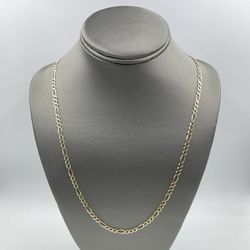 14KT YELLOW GOLD 26” FIGARO LINK CHAIN 4.00MM 13.3GR