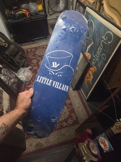 vintage NOS blue Little Villain skateboard deck