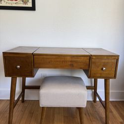 MCM-style Vanity With Stool