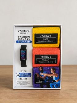 iTECH Active 2 Fitness Tracker with 3 Resistance Bands