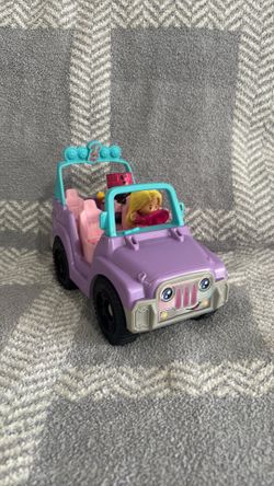 Fisher-Price Little People Barbie Beach Cruiser Toy Jeep W/Music Sounds