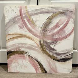 Abstract Blush & Gold Canvas – Modern Elegance