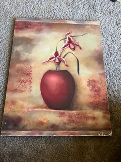 Floral Vase Still Life Canvas Print