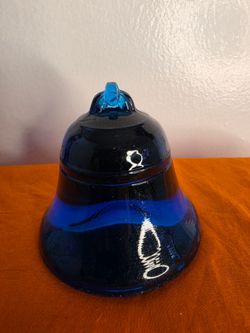 Cobalt Blue Bell Shaped Glass Paperweights.