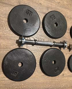 Standar Adjustable Cast Iron Dumbbells 35 lbs each ( total: 70 lbs)