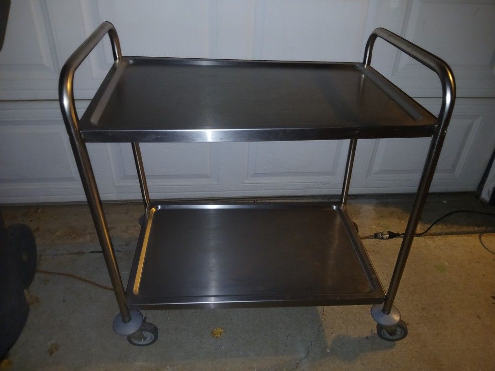 Stainless Steel Cart With Locking Wheels