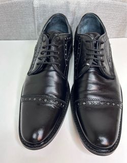 Men’s Black Genuine Leather Brogue Dress Shoes EU 41 Worn Once